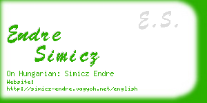 endre simicz business card